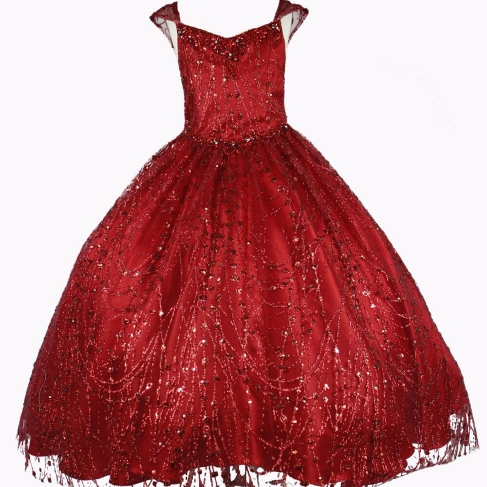 Cinderella Couture Bliss Red Sequin pageant Dress